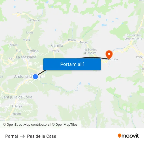 735-Parnal to Pas de la Casa map