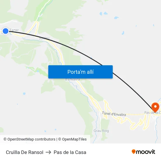 145-Cruïlla De Ransol to Pas de la Casa map