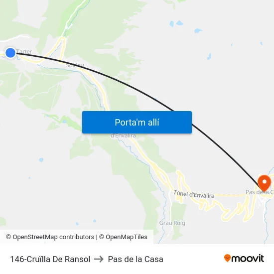 146-Cruïlla De Ransol to Pas de la Casa map