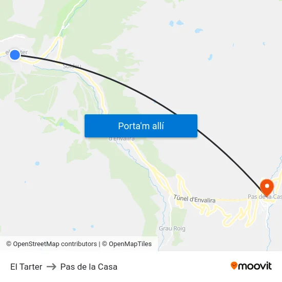 151-El Tarter to Pas de la Casa map