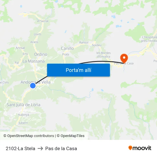 2102-La Stela to Pas de la Casa map