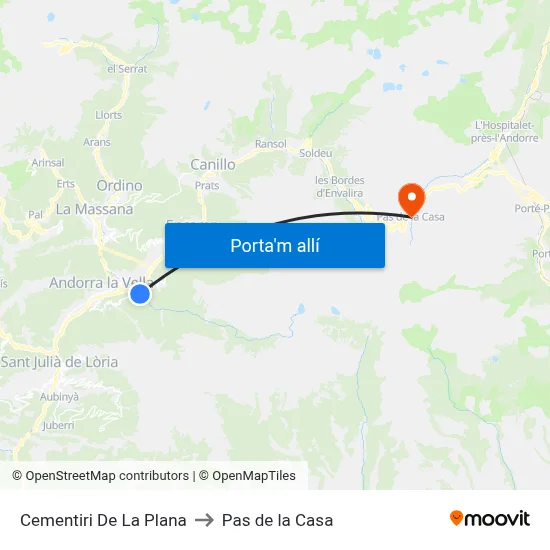 Cementiri De La Plana to Pas de la Casa map
