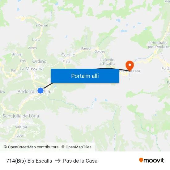 714(Bis)-Els Escalls to Pas de la Casa map
