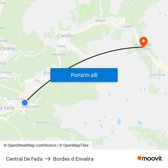 Central De Feda to Bordes d Envalira map