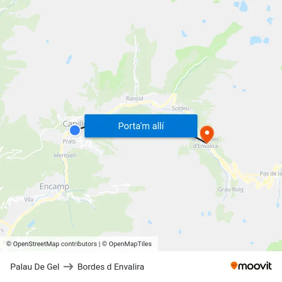 112-Palau De Gel to Bordes d Envalira map