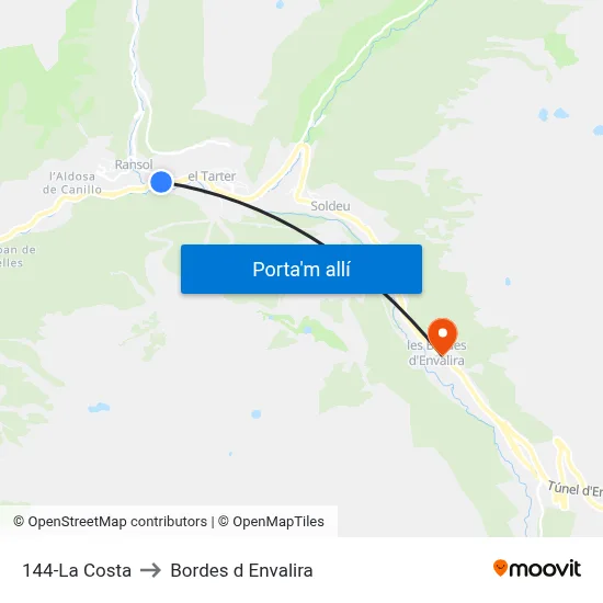 144-La Costa to Bordes d Envalira map