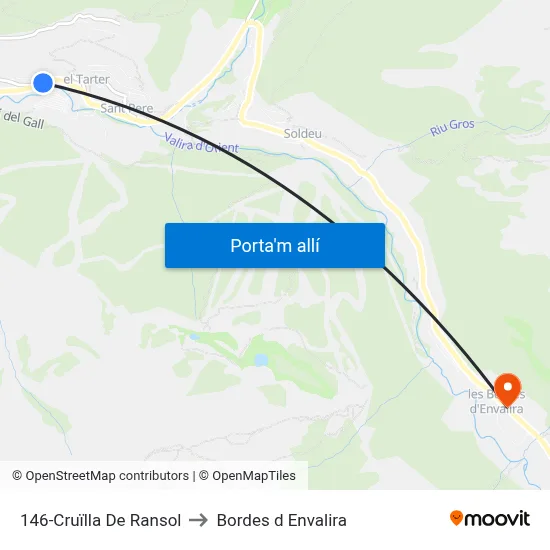 146-Cruïlla De Ransol to Bordes d Envalira map