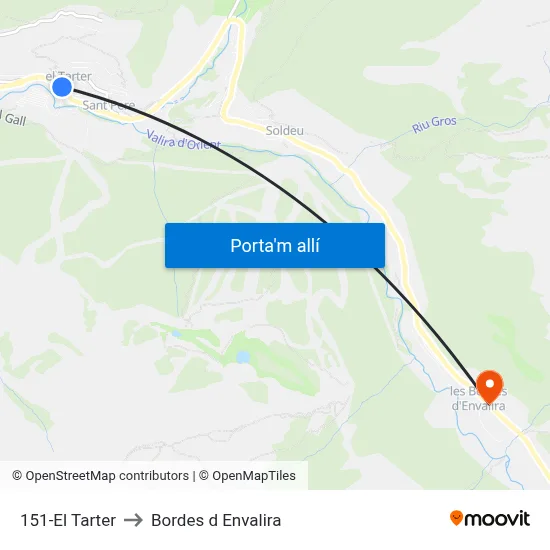 151-El Tarter to Bordes d Envalira map