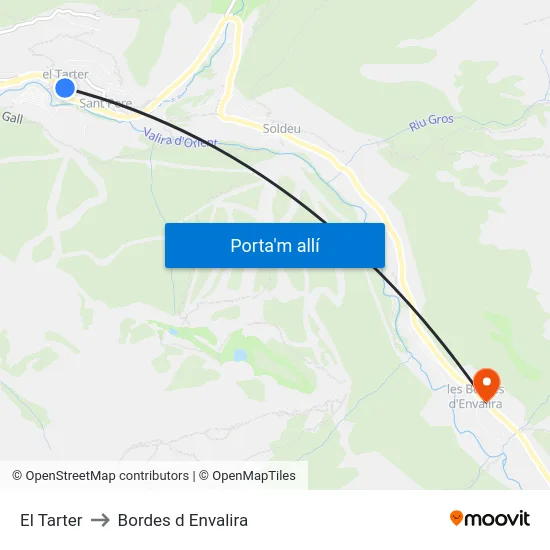 152-El Tarter to Bordes d Envalira map