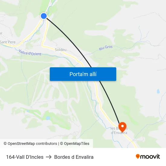 164-Vall D'Incles to Bordes d Envalira map