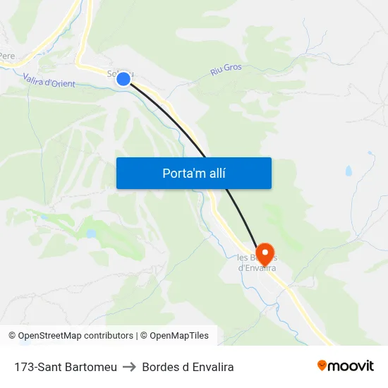 173-Sant Bartomeu to Bordes d Envalira map