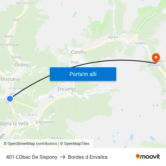 401-L'Obac De Sispony to Bordes d Envalira map