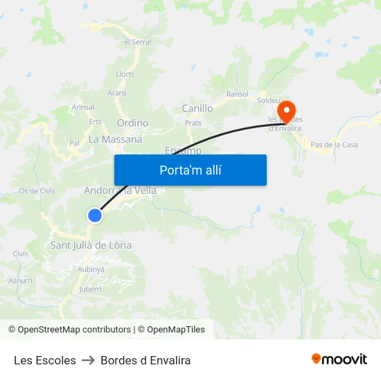 Geriàtric to Bordes d Envalira map