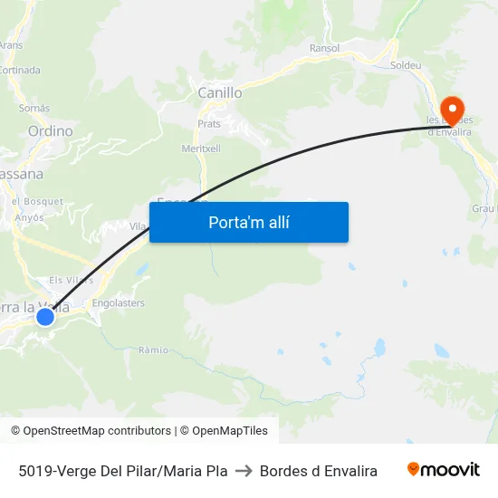 5019-Verge Del Pilar/Maria Pla to Bordes d Envalira map