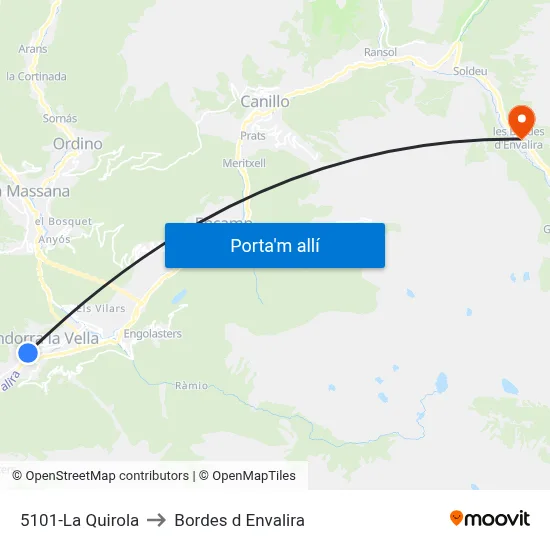 5101-La Quirola to Bordes d Envalira map