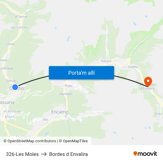 326-Les Moles to Bordes d Envalira map