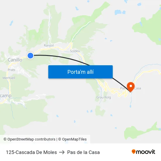 125-Cascada De Moles to Pas de la Casa map