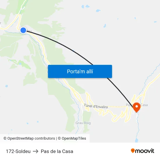 172-Soldeu to Pas de la Casa map