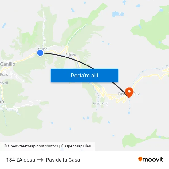 134-L'Aldosa to Pas de la Casa map