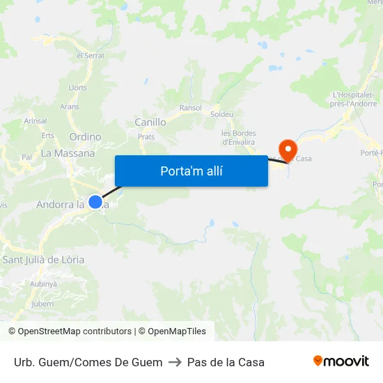 Urb. Guem/Comes De Guem to Pas de la Casa map