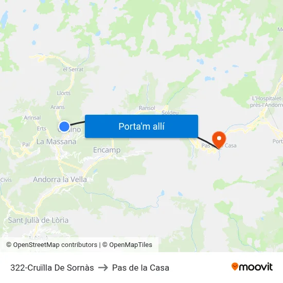322-Cruïlla De Sornàs to Pas de la Casa map