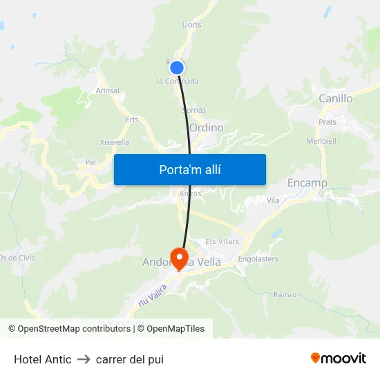 Hotel Antic to carrer del pui map