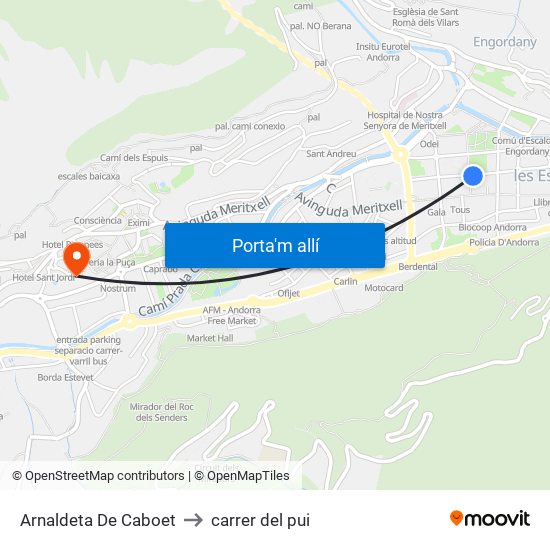 Arnaldeta De Caboet to carrer del pui map