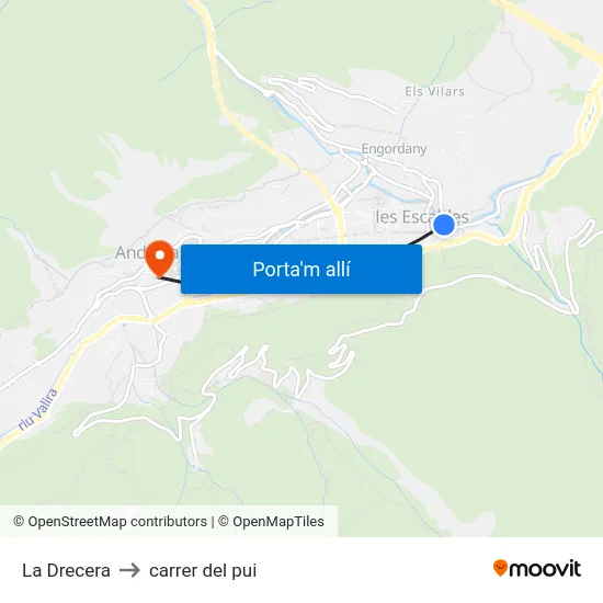 La Drecera to carrer del pui map