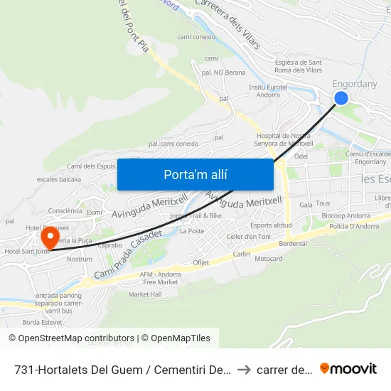 731-Hortalets Del Guem / Cementiri Del Pessebre to carrer del pui map