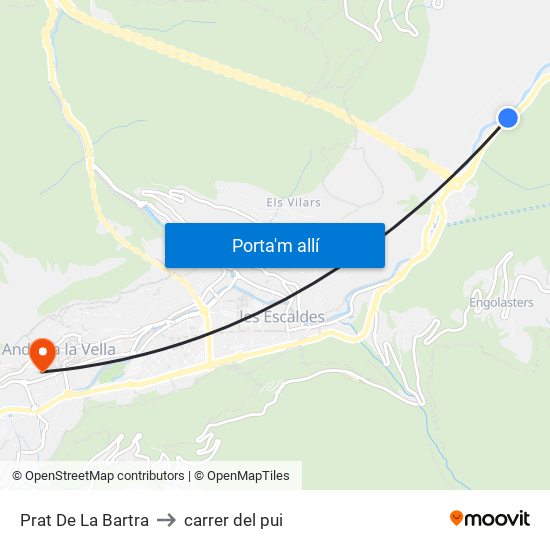 Prat De La Bartra to carrer del pui map