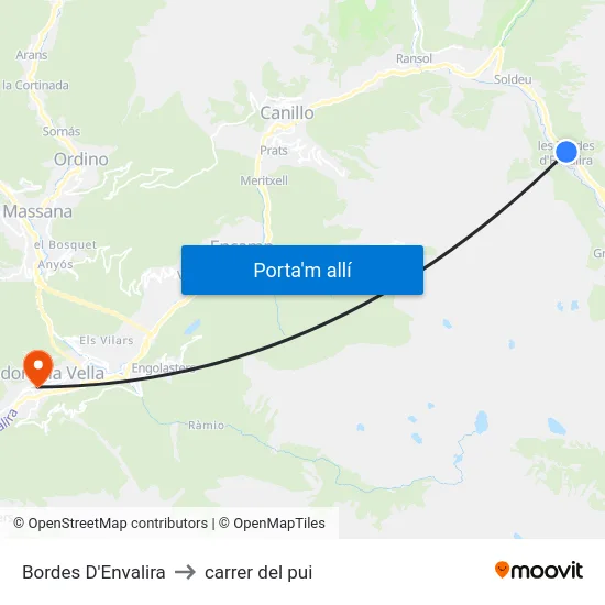 182-Bordes D'Envalira to carrer del pui map