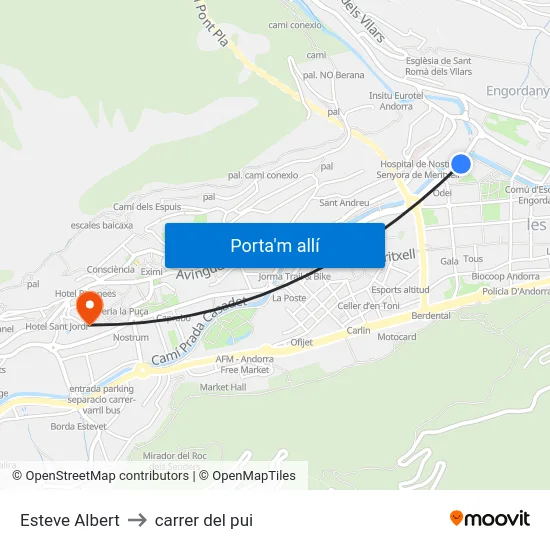 722-Esteve Albert to carrer del pui map