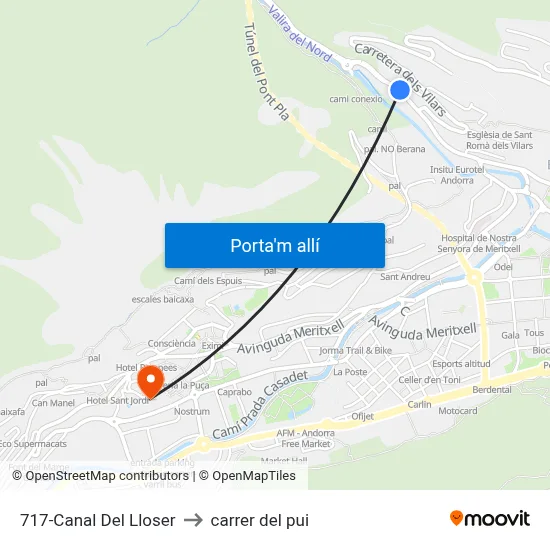 717-Canal Del Lloser to carrer del pui map