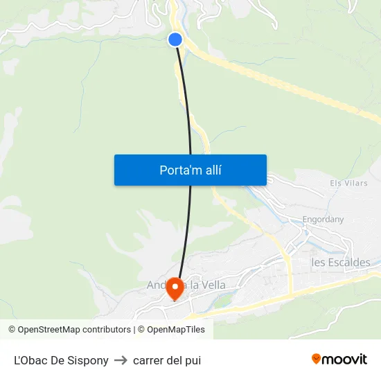 401-L'Obac De Sispony to carrer del pui map