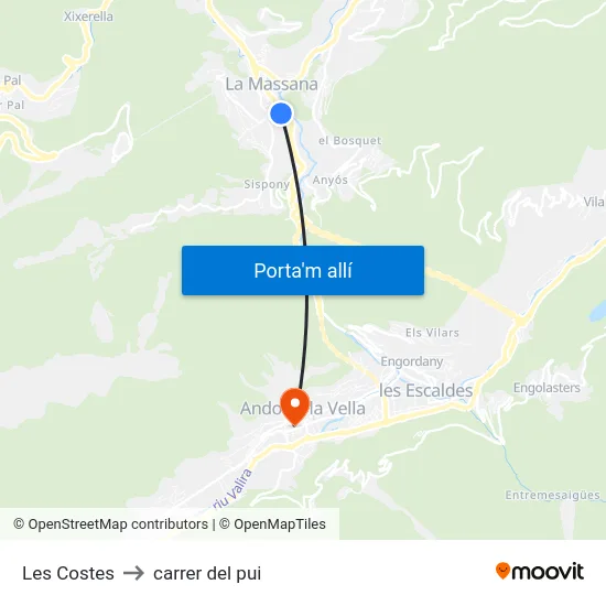 409-Les Costes to carrer del pui map