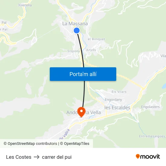 410-Les Costes to carrer del pui map