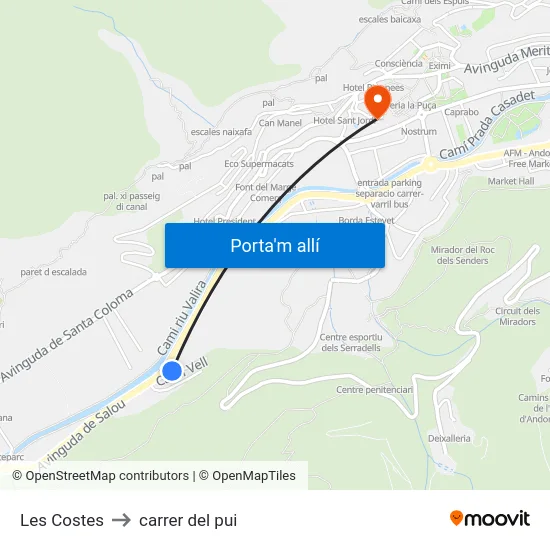 5411-Les Costes to carrer del pui map