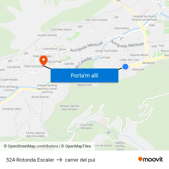 524-Rotonda Escaler to carrer del pui map