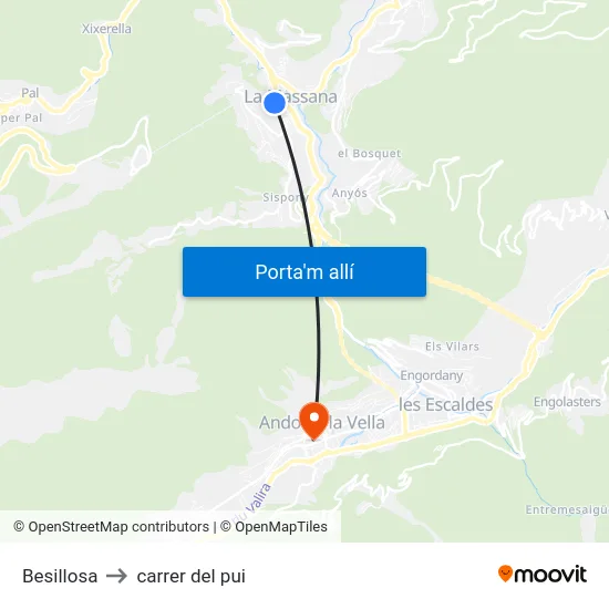 Besillosa to carrer del pui map