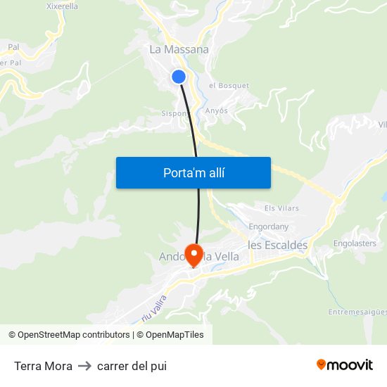 Terra Mora to carrer del pui map
