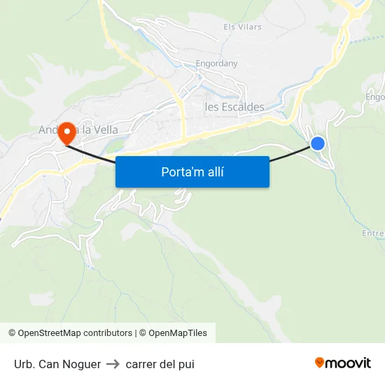 Urb. Can Noguer to carrer del pui map