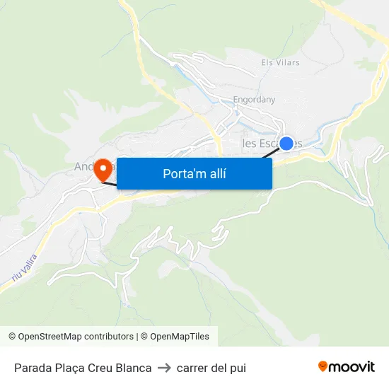 Parada Plaça Creu Blanca to carrer del pui map