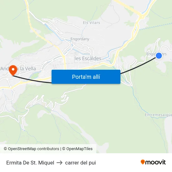 Ermita De St. Miquel to carrer del pui map
