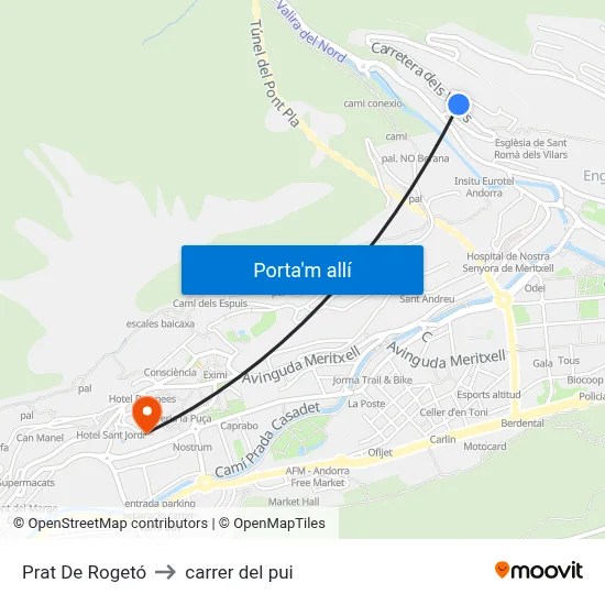 Prat De Rogetó to carrer del pui map