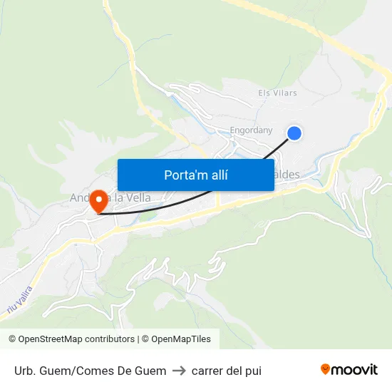 Urb. Guem/Comes De Guem to carrer del pui map