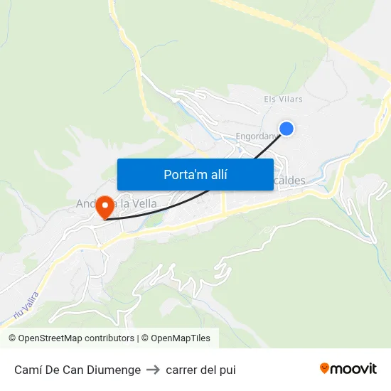 Camí De Can Diumenge to carrer del pui map