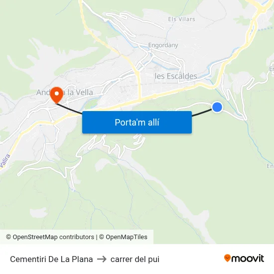 Cementiri De La Plana to carrer del pui map