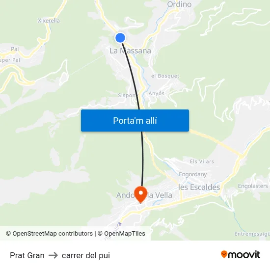 Prat Gran to carrer del pui map