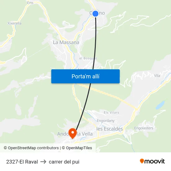 2327-El Raval to carrer del pui map