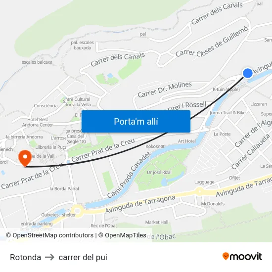 Rotonda to carrer del pui map